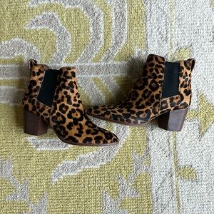 Madewell leopard print calf hair booties